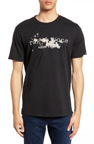 Men's Rag & Bone Bleach T-Shirt, Size Large - Black Men's Rag & Bone Bleach T-Shirt, Size Large - Black