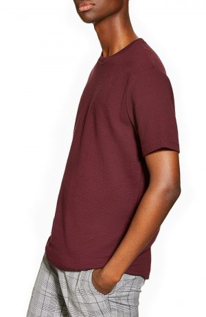 Men's Topman Ottoman Stripe T-Shirt, Size Medium - Burgundy Men's Topman Ottoman Stripe T-Shirt, Size Medium - Burgundy