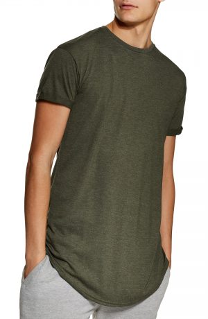 Men's Topman Scotty Longline Slim Fit T-Shirt, Size Small - Green Men's Topman Scotty Longline Slim Fit T-Shirt, Size Small - Green