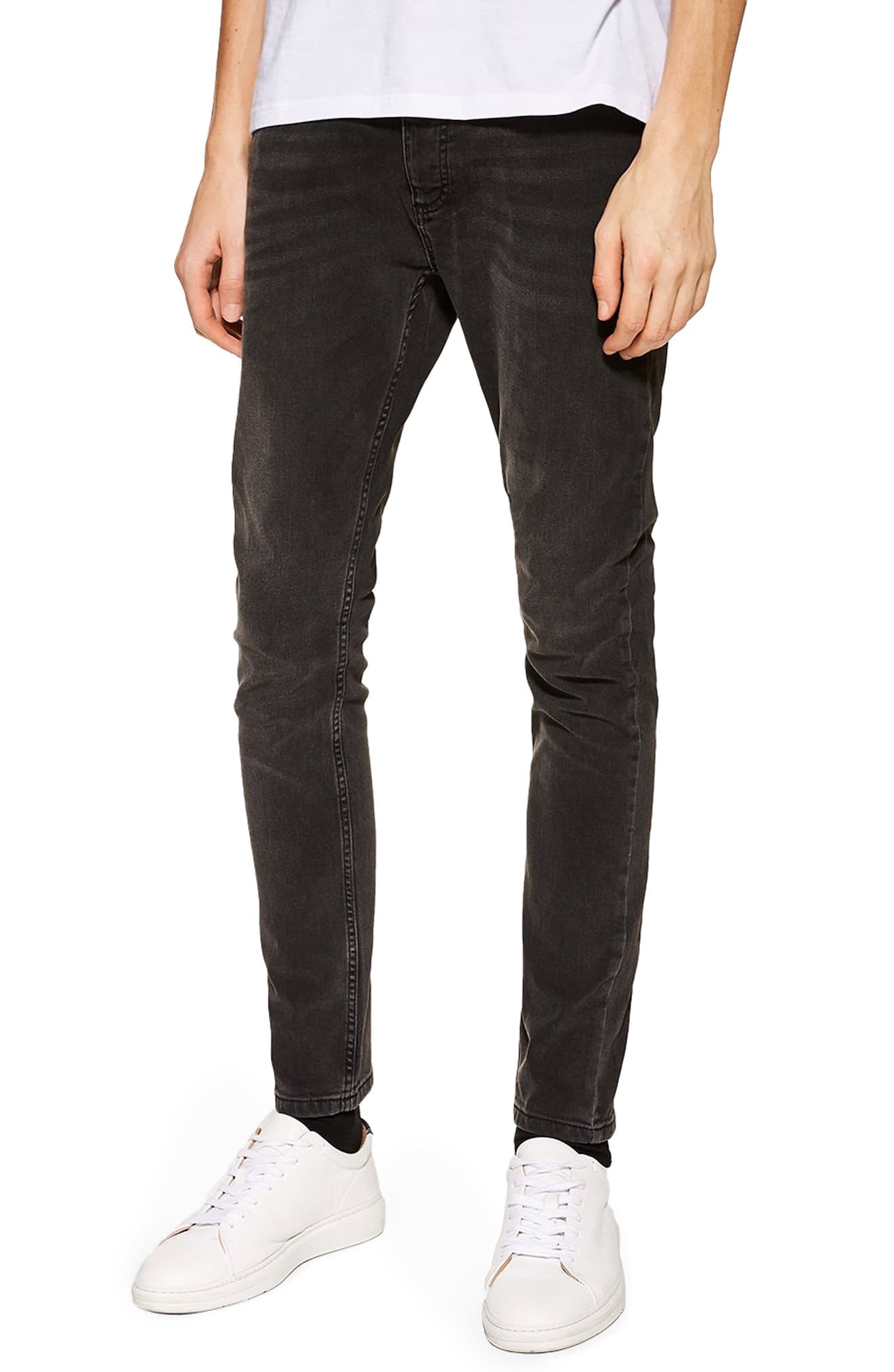 Men’s Topman Stretch Skinny Fit Jeans, Size 36 x 32 – Black | The ...