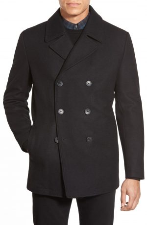 Men's Vince Camuto Classic Peacoat, Size Small - Black Men's Vince Camuto Classic Peacoat, Size Small - Black