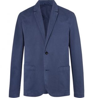 Mr P. - Blue Unstructured Garment-Dyed Peached Cotton-Twill Suit Jacket - Men - Blue Mr P. - Blue Unstructured Garment-Dyed Peached Cotton-Twill Suit Jacket - Men - Blue
