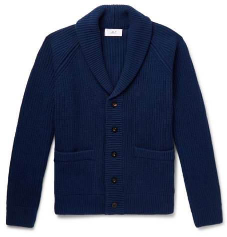 Mr P. – Oversized Shawl-Collar Ribbed Wool and Cashmere-Blend Cardigan ...