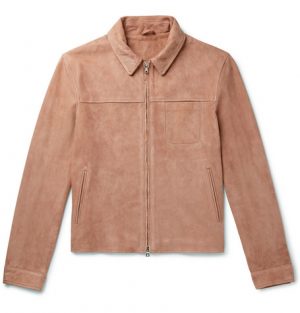 Mr P. - Slim-Fit Suede Blouson Jacket - Men - Pink Mr P. - Slim-Fit Suede Blouson Jacket - Men - Pink