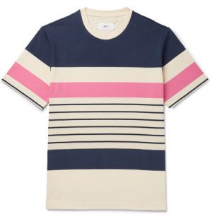 Mr P. - Striped Cotton-Jersey T-Shirt - Men - Multi Mr P. - Striped Cotton-Jersey T-Shirt - Men - Multi