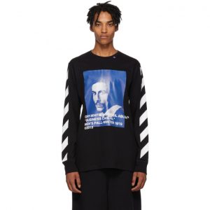 Off-White Black Diagonal Bernini Long Sleeve T-Shirt Off-White Black Diagonal Bernini Long Sleeve T-Shirt