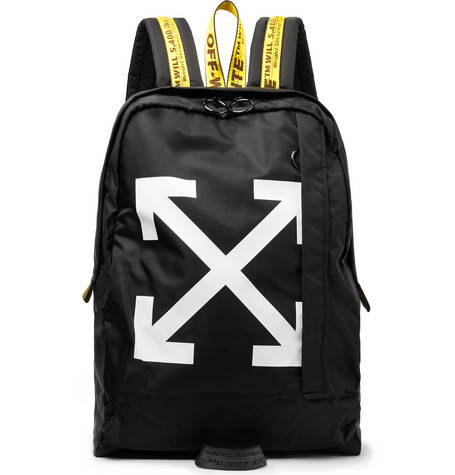 Off-White – Easy Logo-Print Canvas Backpack – Men – Black | The Fashionisto