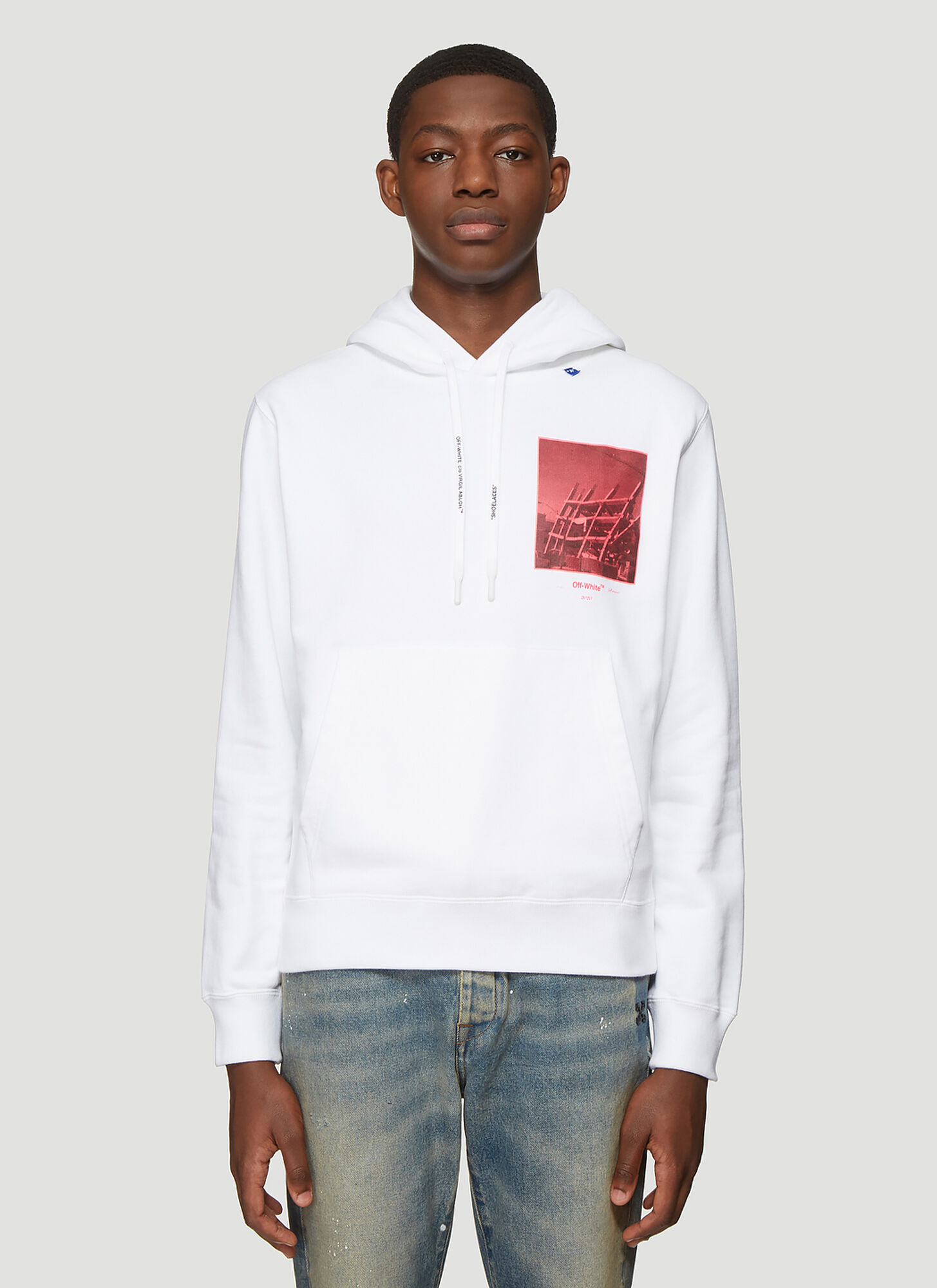 Off-White Halftone Arrow Hooded Sweatshirt in White size XL | The ...