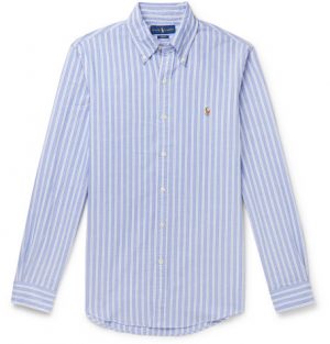 Polo Ralph Lauren - Slim-Fit Button-Down Collar Striped Cotton Oxford Shirt - Men - Blue Polo Ralph Lauren - Slim-Fit Button-Down Collar Striped Cotton Oxford Shirt - Men - Blue