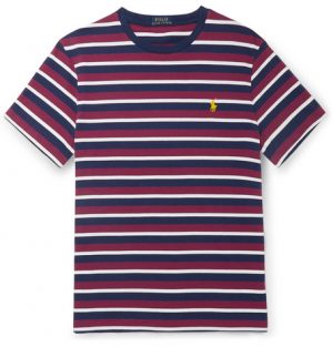 Polo Ralph Lauren - Slim-Fit Striped Cotton-Jersey T-Shirt - Men - Burgundy Polo Ralph Lauren - Slim-Fit Striped Cotton-Jersey T-Shirt - Men - Burgundy