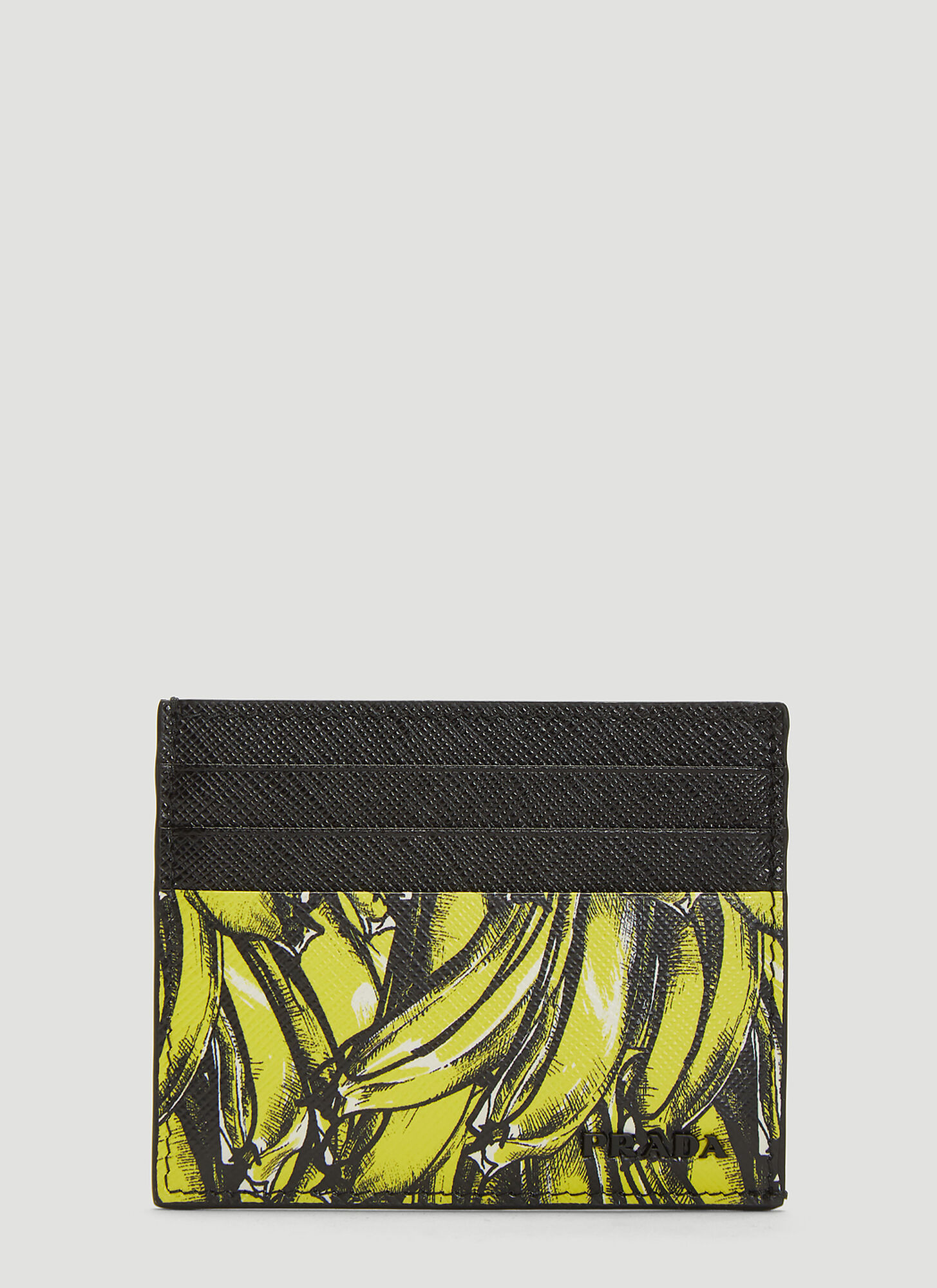 Prada Banana Print Card Holder in Black size One Size | The Fashionisto