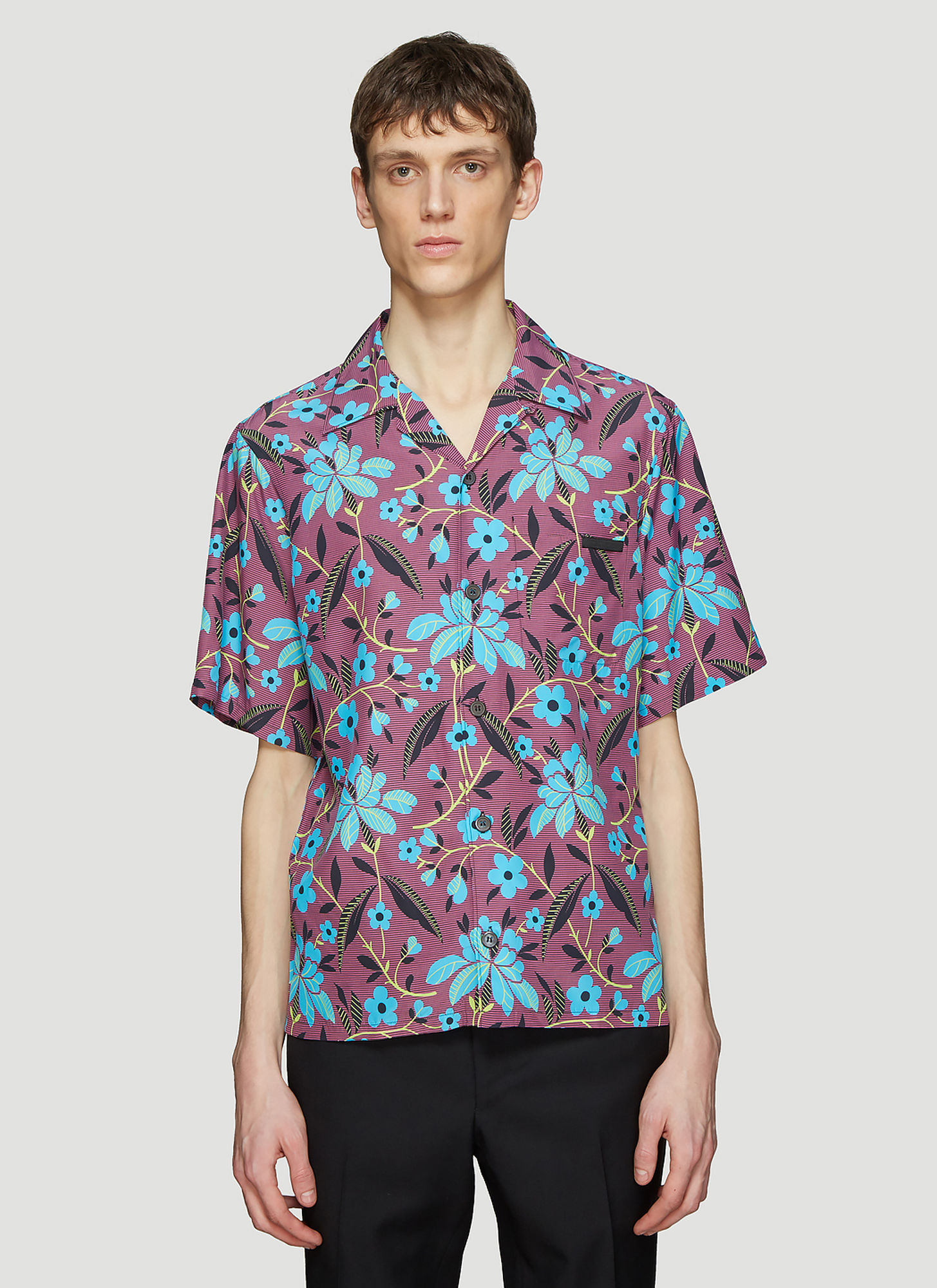 Prada Floral Print Shirt in Purple size M | The Fashionisto