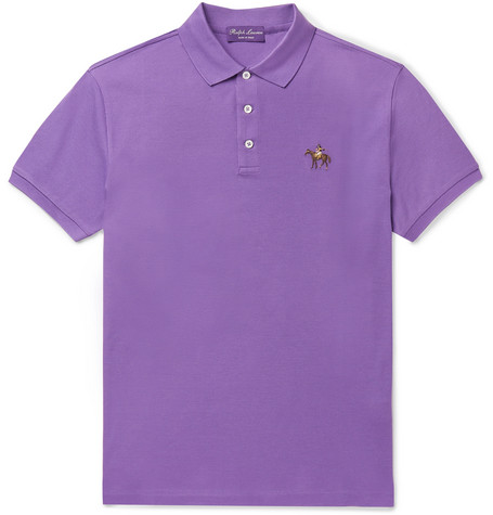 Ralph Lauren Purple Label – Slim-Fit Embroidered Mercerised Cotton