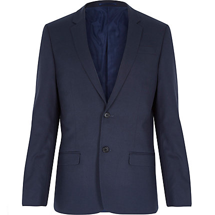 River Island Mens Petrol blue slim suit blazer | The Fashionisto