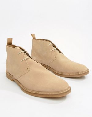 River Island leather chukka boots in stone - Stone River Island leather chukka boots in stone - Stone