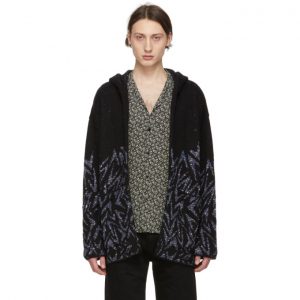 Saint Laurent Black Jacquard Baja Hoodie Saint Laurent Black Jacquard Baja Hoodie