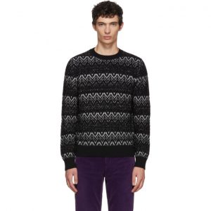 Saint Laurent Black Lurex Zig Zag Sweater Saint Laurent Black Lurex Zig Zag Sweater