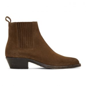 Saint Laurent Brown Suede Dakota Chelsea Boots Saint Laurent Brown Suede Dakota Chelsea Boots