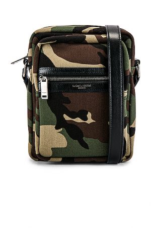 Saint Laurent Crossbody Pouch in Camo,Green. Saint Laurent Crossbody Pouch in Camo,Green.