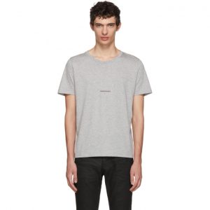 Saint Laurent Grey Rive Gauche Logo T-Shirt Saint Laurent Grey Rive Gauche Logo T-Shirt