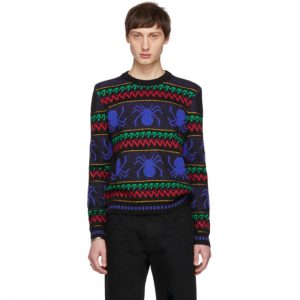 Saint Laurent Multicolor Rayures Araignees Sweater Saint Laurent Multicolor Rayures Araignees Sweater