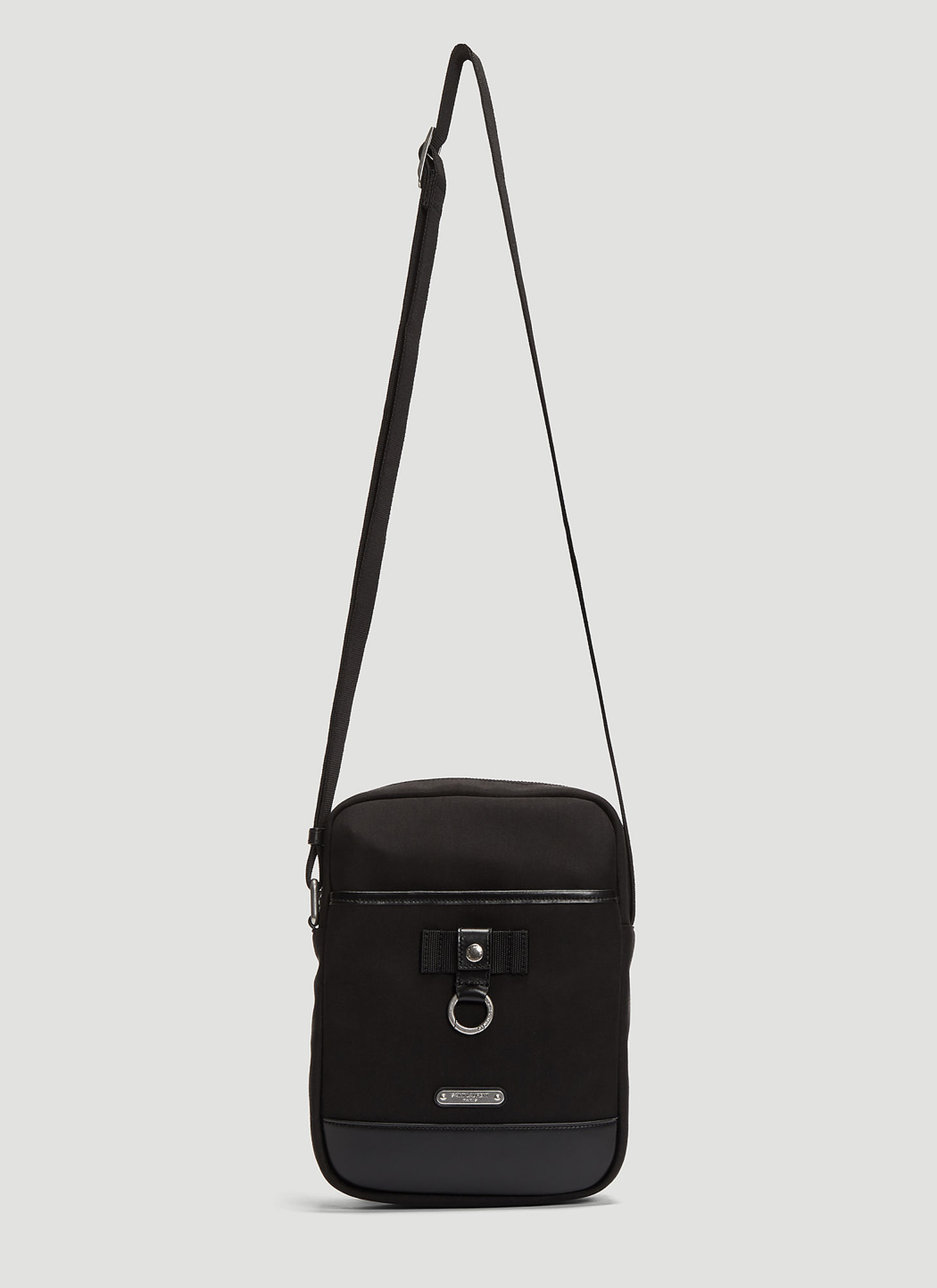 black canvas crossbody bag