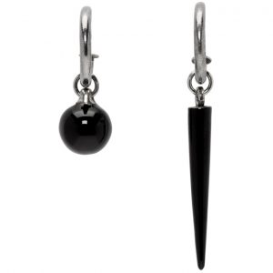 Saint Laurent Silver and Black Spike and Sphere Earrings Saint Laurent Silver and Black Spike and Sphere Earrings