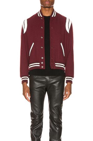 Saint Laurent Teddy Jacket in Red. - size 48 (also in 46,50,52) Saint Laurent Teddy Jacket in Red. - size 48 (also in 46,50,52)