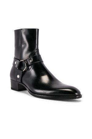 Saint Laurent Wyatt Leather Harness Boots in Black. - size 45 (also in 41,42,43,44,46,40) Saint Laurent Wyatt Leather Harness Boots in Black. - size 45 (also in 41,42,43,44,46,40)