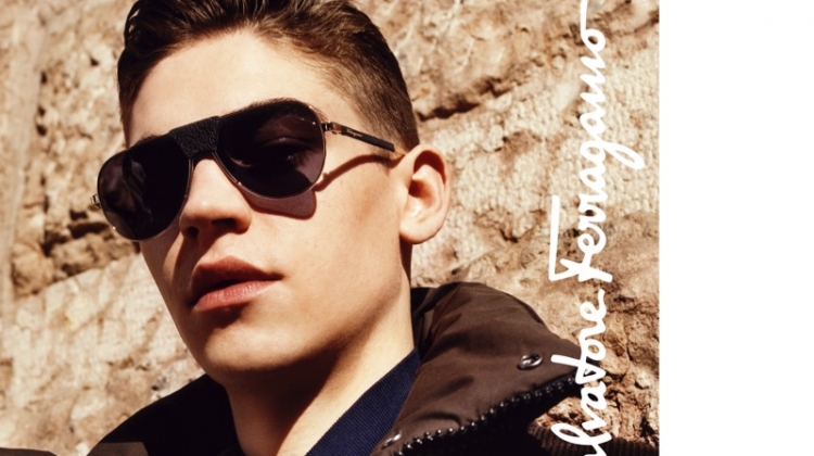 Hero Fiennes-Tiffin fronts Salvatore Ferragamo's fall-winter 2019 eyewear campaign.