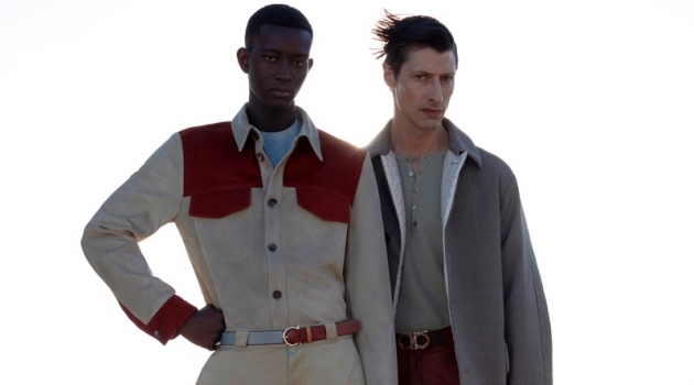 Jonas Mason & Oumar Diouf Inspire in Salvatore Ferragamo Pre-Spring '20 Collection Models Oumar Diouf and Jonas Mason don pre-spring 2020 looks from Salvatore Ferragamo.