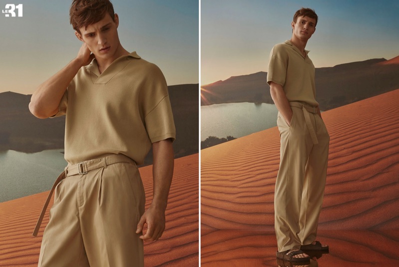 A chic vision, Julian Schneyder wears fashions from Simons' in-house brand LE 31.