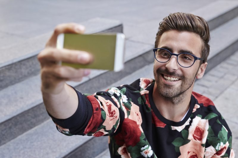 Stylish Man Taking Selfie