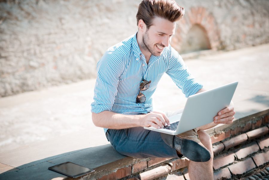 Stylish Man on Laptop Stylish Man on Laptop