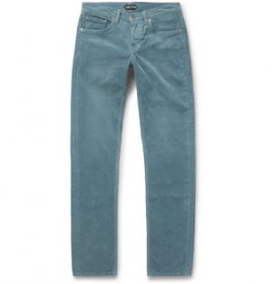 TOM FORD - Skinny-Fit Cotton-Corduroy Trousers - Men - Blue TOM FORD - Skinny-Fit Cotton-Corduroy Trousers - Men - Blue