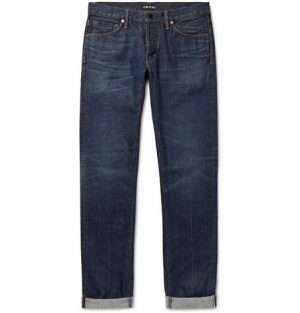 TOM FORD - Slim-Fit Selvedge Denim Jeans - Men - Dark denim TOM FORD - Slim-Fit Selvedge Denim Jeans - Men - Dark denim