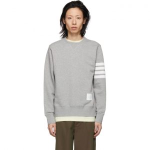 Thom Browne Grey 4-Bar Classic Sweatshirt Thom Browne Grey 4-Bar Classic Sweatshirt