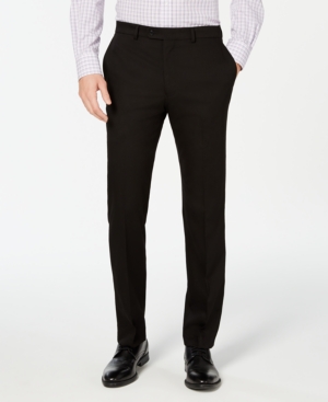 Vince Camuto Men's Slim-Fit Stretch Wrinkle-Resistant Black Solid Suit Pants Vince Camuto Men's Slim-Fit Stretch Wrinkle-Resistant Black Solid Suit Pants