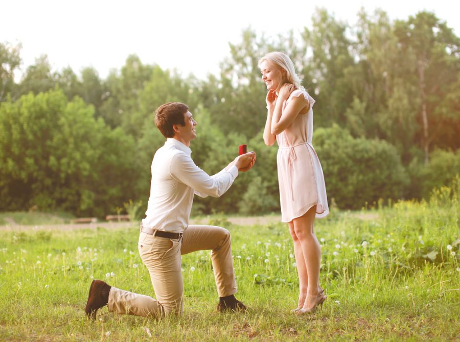 Wedding Proposal Outside Nature
