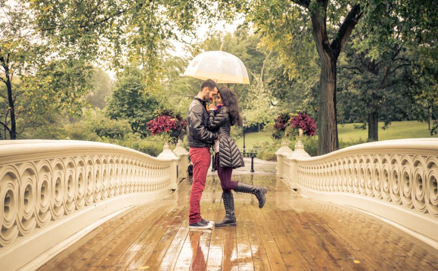 Wedding Proposal Raining