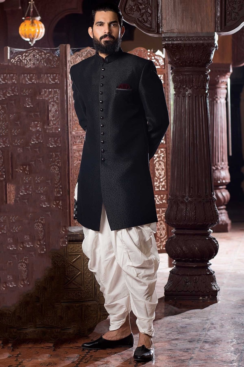 formal shoes on sherwani