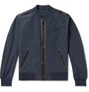 rag & bone - Nylon and Cotton-Blend Bomber Jacket - Men - Navy rag & bone - Nylon and Cotton-Blend Bomber Jacket - Men - Navy