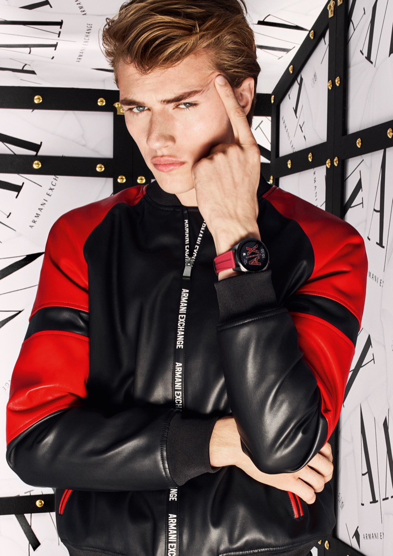 Lucky Blue Smith stars in Armani Exchange's fall-winter 2019 campaign.
