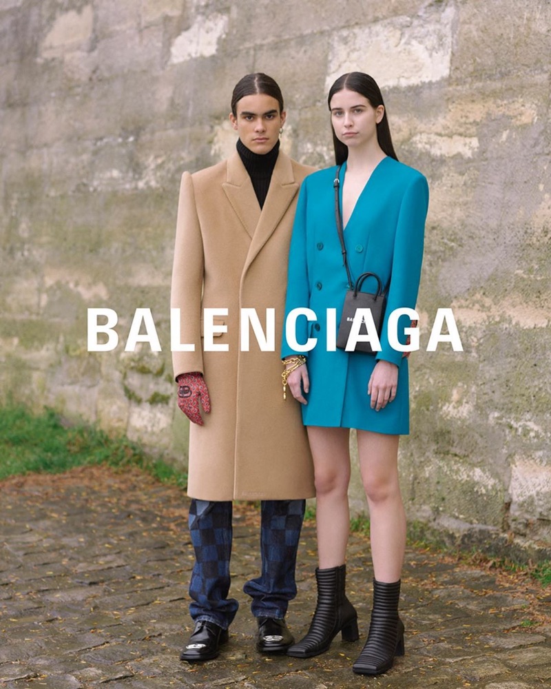 Pedro and Arina appear in Balenciaga's fall-winter 2019 campaign.