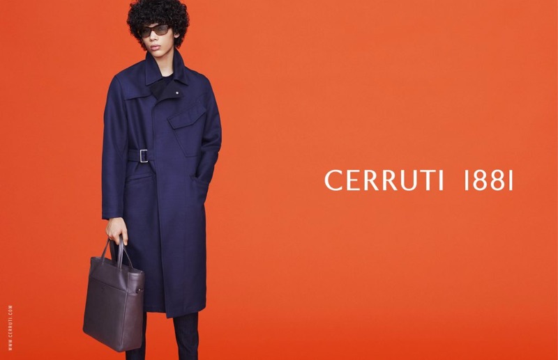 Akeem Osborne embraces blue as he stars in Cerruti 1881's fall-winter 2019 campaign.