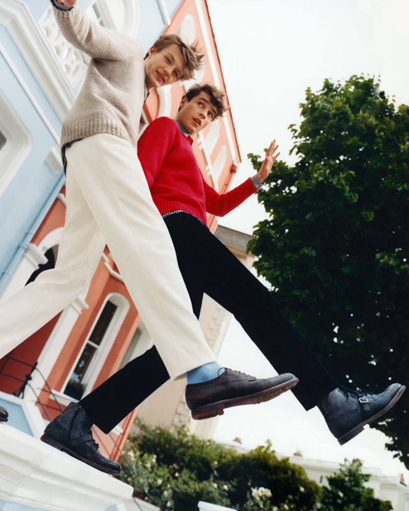 Models Finnlay Davis and Adrien Sahores front Church's fall-winter 2019 campaign.