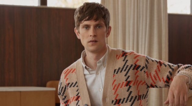 Mathias Lauridsen Fronts Closed Fall '19 Campaign Sporting a cardigan sweater, Mathias Lauridsen stars in Closed's fall-winter 2019 campaign.