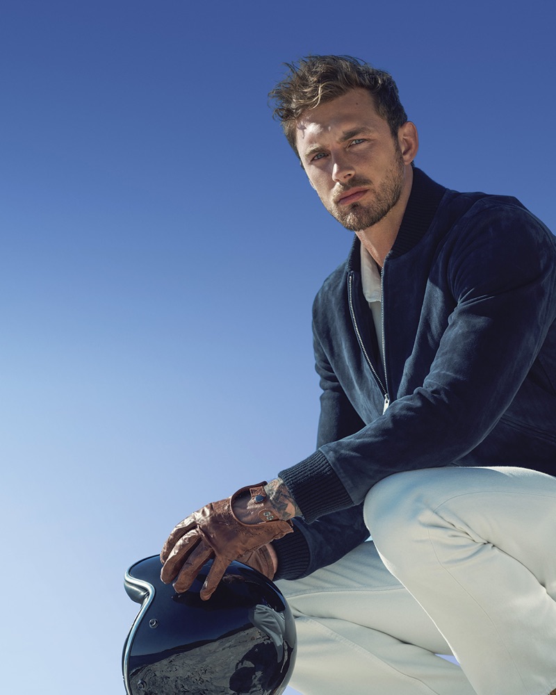 The face of Davidoff Cool Water Intense, Christian Hogue poses for a picture.