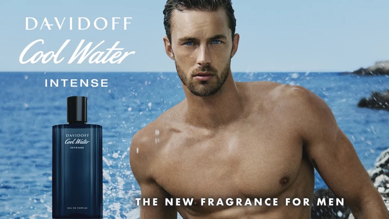 Davidoff Cool Water Intense fragrance campaign featuring Christian Hogue