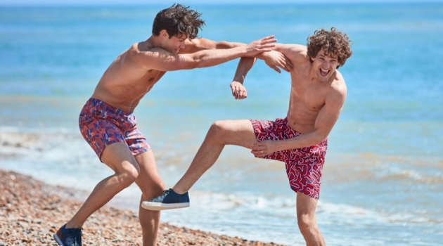 Max Rogers, João Knorr & William Goodge Soak in Summer with Derek Rose William Goodge and Max Rogers sport swimwear from Derek Rose.